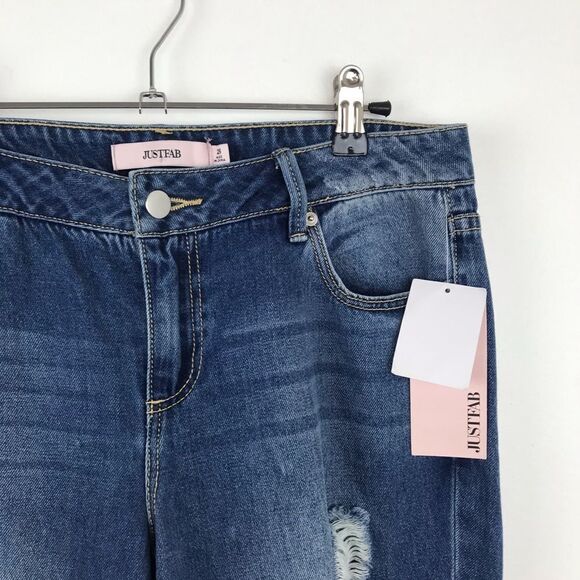 NWT JustFab ripped straight leg jeans - Picture 2 of 5